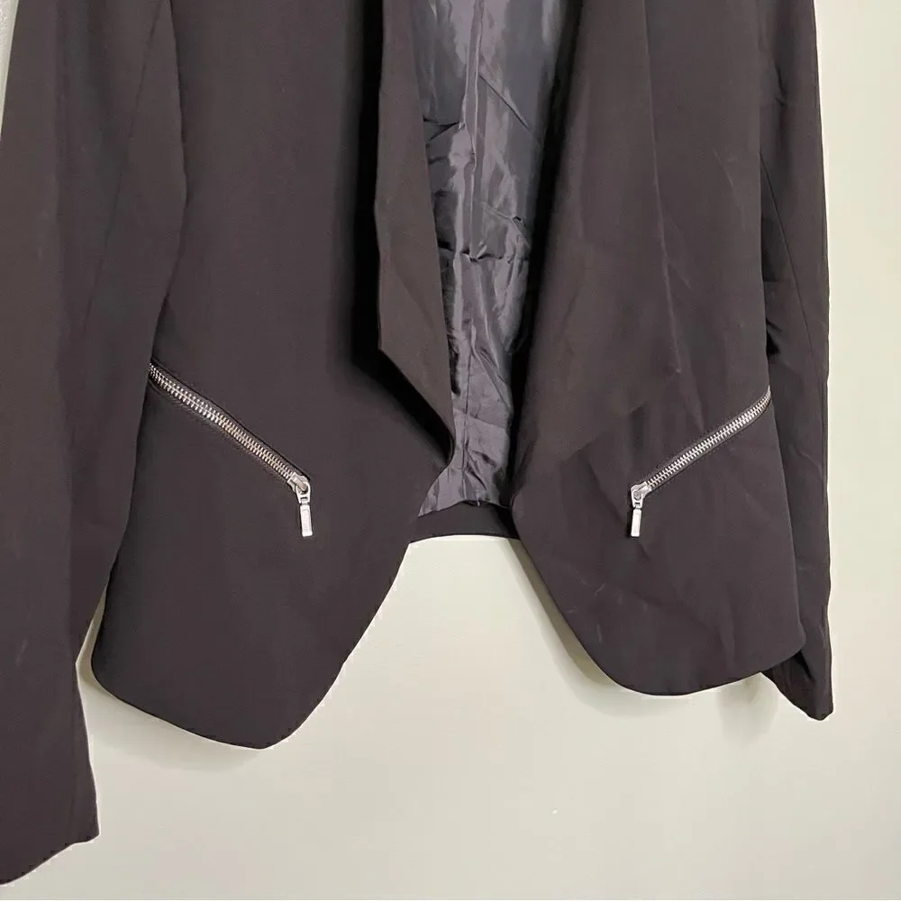 Trouvé Women’s Draped Collar Blazer Jacket with Pockets in Black‎ Size Small